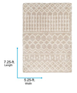 Livabliss Hapsburg Moroccan Shag Area Rug, 5'3" x 7'3", Beige Livabliss
