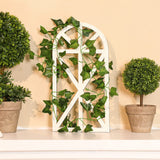 Yulejo 2 Packs 15.16 x 7.7 Inch Rustic Wood Window Frame Wooden Cathedral Arch Window Wall Decor Frame Art Farmhouse Wall Decor for Home Kitchen Living Room Bedroom Yulejo