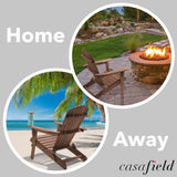 Casafield Folding Adirondack Chair, Set of 2 Cedar Wood Outdoor Fire Pit Lounge Chairs for Patio, Deck, Yard, Lawn and Garden Seating, Partially Pre-Assembled - Espresso Casafield