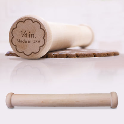 Perfect Cookie Rolling Pin 1/4-in. Fixed Depth Hardwood Made in the USA by Ann Clark