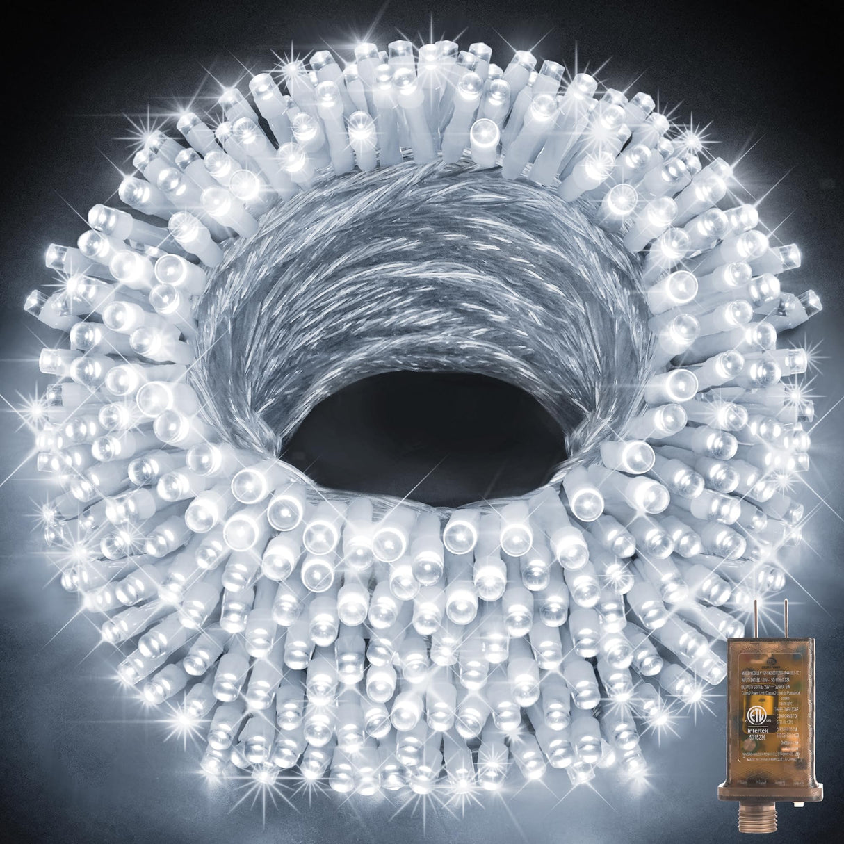 KNONEW 403ft 1000 LED String Lights Outdoor Christmas Lights 8 Modes & Timer Fairy Light Plug in Waterproof LED String Lights for Xmas Yard Tree Wedding Party Holiday Decorations (Cool White) KNONEW