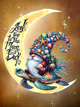 5D Diamond Painting Kits for Adults Moon Gnome Diamond Art Kits for Adoults DIY Full Round Paint with Diamond Art Dots Moon Turtle Gem Art Painting Crafts for Home Wall Decor 11.8x15.7inch Meothan