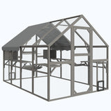 Fansafurn Extra Large Catio – Walk-in Outdoor Cat Enclosure for Multiple Cats, 110" Multi-Level Wood Cat Patio Playpen with Weatherproof Roof, Bridges, Condos and Door Access FansaFurn