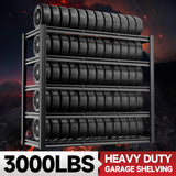 cynnda 5-Tier 60”W x 24”D x 78”H Garage Shelving Adjustable Metal Storage Shelves 3000LBS Garage Shelving Heavy Duty Utility Shelf Unit Storage Racks for Warehouse(Black) cynnda