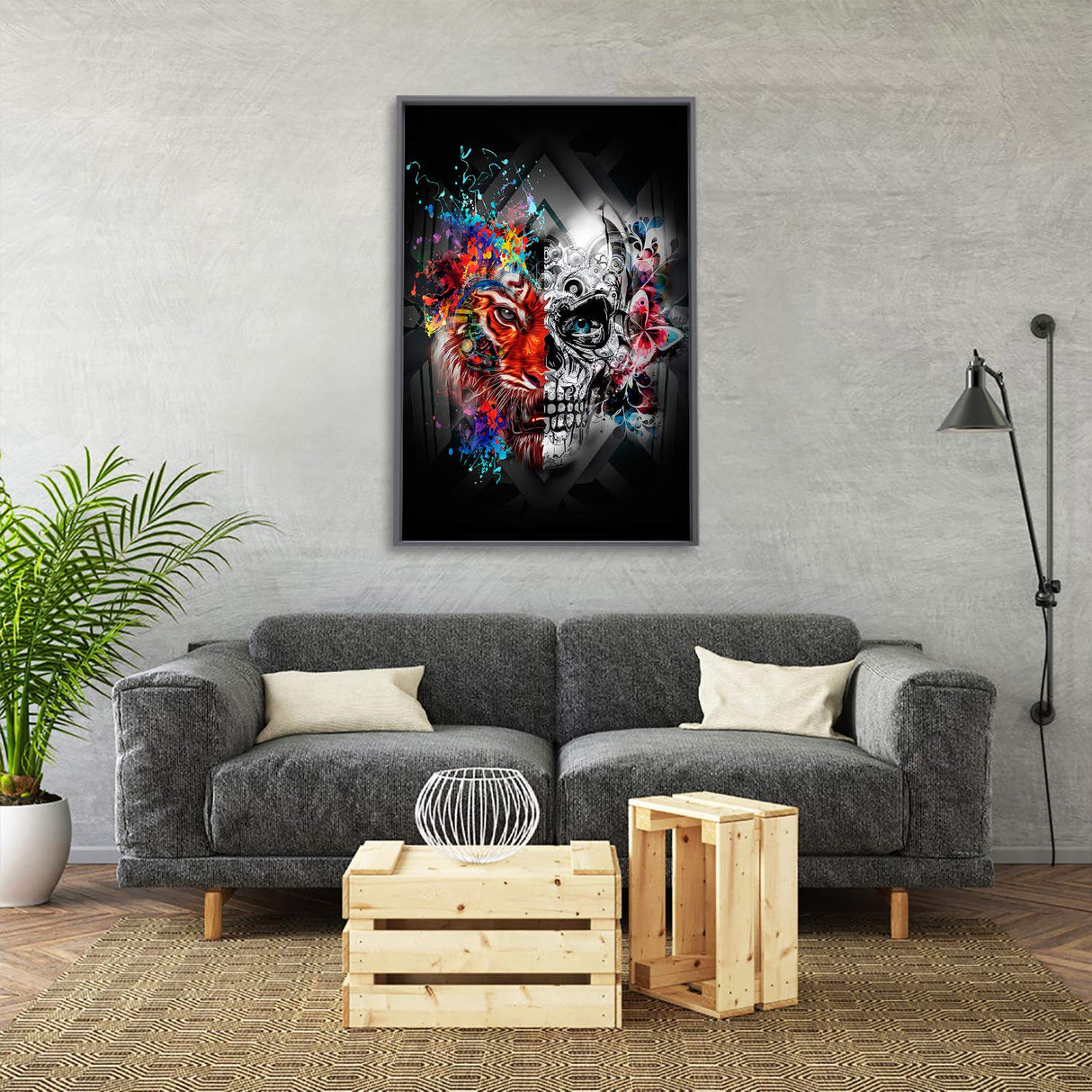 1000 Piece Jigsaw Puzzle for Adults - Tiger and Skull Puzzle - Wooden Puzzle - for Adults Teens Educational Toys Gifts(29.5x19.7 Inches) Buhoet