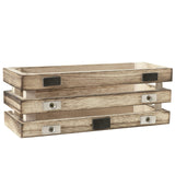 MyGift 3 Pack Burnt Wood Mini Magnetic Storage Box, Dry Erase Marker Holder for Whiteboard, Desktop Office Supplies Organizer Crates MyGift