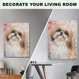 5D DIY Shih Tzu Dog Diamond Painting Kit for Adults - Cherry Blossoms Diamond Art Kit Full Drill Round Diamonds Home Decor Bedroom Wall Art Gift for Adults Beginners Enthusiasts 8x12 INCH KLLT