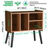 UODERS Record Player Table, Mid-Century Record Player Stand with Vinyl Storage Hold Up to 150+ Albums, Vinyl Record Cabinet with Adjustable Shelves, Wood Turntable Stand for Music Living Room (Oak) UODERS