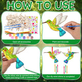 JellyArch Wind Chime Making Kit for Kids Make Your Own Wind Chime Wooden Ornaments for Girls and Boys DIY Crafts Activity Birthday Summer Decoration(Hummingbird) JellyArch
