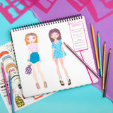 Fashion Angels I Love Fashion Sketch Portfolio, Includes Sketch Pad with Stencils & Stickers, Fashion Design Sketch Book for Girls, Ideal Drawing Kit for Kids Fashion Angels
