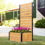 Enclo Privacy Screens 6ft H Outdoor Freestanding 1 Wood Privacy Fence Screen Panel w/Planter Box for Deck, Yard, Pool, & Patio, Raised Cedar Garden Bed for Plants & Flowers, Concord EC18037 Enclo Privacy Screens