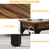 Tribesigns 78.7" Extra Long Computer Desk, [Double Desk] [2 Drawers], Two Person Desk Large Executive Office Desk, Writing Table Study Desk for Home Office, Rustic Brown Tribesigns