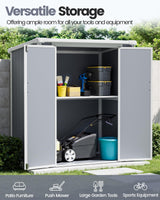 NOVIRE 5x3 Resin Garden Sheds & Outdoor Storage on Clearance, Weather-Resistant Plastic Shed with Floor and Lockable Door for Garden Tools, Lawn Mower, Bike, Backyard Organization, Aritic Light Grey NOVIRE