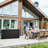 KFY Deck box,180 gallon indoor and outdoor storage box, Waterproof and sun-resistant resin material box, suitable for swimming pools, outdoor patios, garages（black） KFY