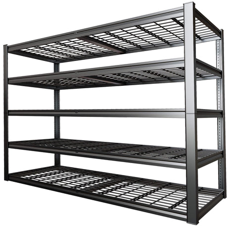 PMKES 67" Wide 5-Tier Garage Shelving Unit, 67" W x 24" D x 84" H, Heavy Duty Garage Storage Shelves,3500 LBS Capacity, Industrial Adjustable Shelves for Basement Warehouse PMKES