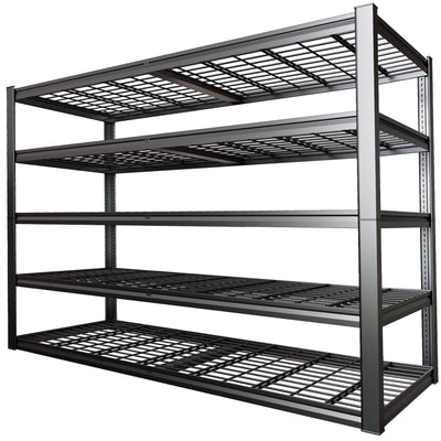 PMKES 67" Wide 5-Tier Garage Shelving Unit, 67" W x 24" D x 84" H, Heavy Duty Garage Storage Shelves,3500 LBS Capacity, Industrial Adjustable Shelves for Basement Warehouse