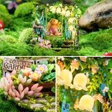 Spilay Dollhouse DIY Miniature Wooden Furniture Kit,Mini Handmade Doll House Model with Dust Cover & LED,1:24 Scale Creative Woodcrafts for Friend Lover Birthday Gift B113 Spilay