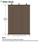 SunnyRoyal Patio Shades Roll Up Outdoor Exterior Roller Shades Roll Up Blinds for Patio Yard Deck Porch Balcony Backyard 7' W X 12' L Brown SunnyRoyal