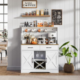 Buffet Cabinet with Storage,Sideboard Kitchen Storage Cabinet41.7 L x15.5 W x 47" H Farmhouse Coffee Bar Cabinet, with 2 Drawers and Shelves,Coffee Station Home Liquor Bar,White Mufico
