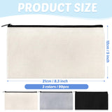 99 Pack Blank Canvas Bag Bulk DIY Craft Canvas Zipper Pouch Sublimation Blanks Canvas Makeup Bag Canvas Pouch Pencil Bag Cosmetic Travel Toiletry Storage Zipper Bag 8.3 x 5 Inch(Gray, Black, White) Colarr