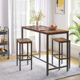 HOOBRO Rustic Brown Bar Table - 47.2” Industrial Counter Height Dining Table for Kitchen & Living Room HOOBRO