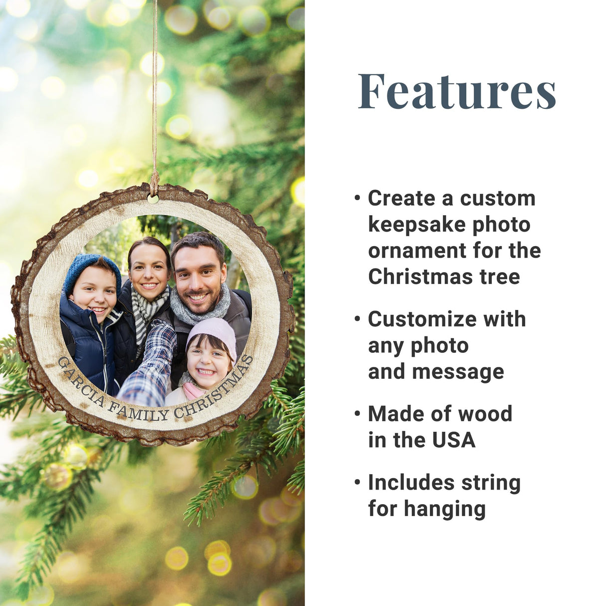 Let's Make Memories Personalized Photo Christmas Ornament - Christmas Decor - Customize Photo - Christmas 2023 Keepsake Ornament - Oval Let's Make Memories