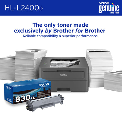 Brother HL-L2400D Compact Monochrome Laser Printer with Duplex Printing, USB Required (Cable not Included), Black & White Output