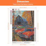 KEYIFA Sports Car Diamond Art Kits for Adults, DIY Diamond Painting Pickup Truck, Round Full Drill, 5D Barn Diamonds Dots Mosaic Painting, Gem Arts Craft for Home Wall Decor Gifts, 30x40cm KEYIFA