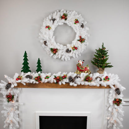 Northlight Unlit White Canadian Pine Artificial Christmas Wreath, 24"