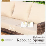 Sophia & William Large Patio Furniture Set, 8 Piece Luxury Rattan Outdoor Sectional Furniture Set, Patio Conversation Set with 3 Armless Sofa, 2 Corner Sofa, 2 Single Sofa, 2 Coffee Table(Beige) Sophia & William