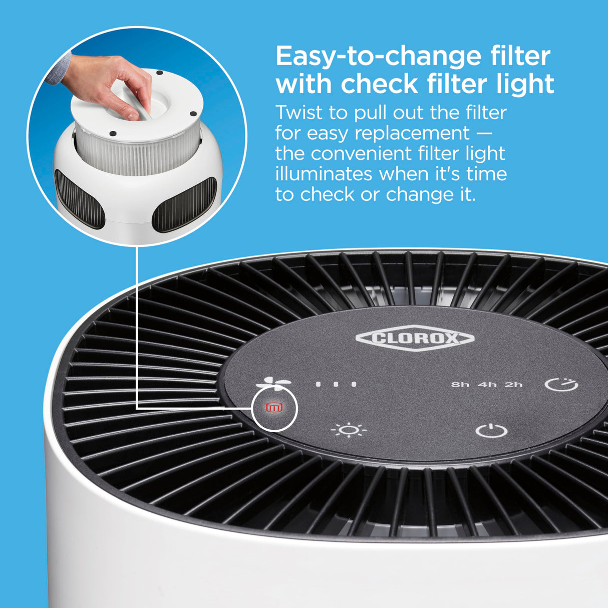 Clorox Air Purifiers for Bedroom Home, True HEPA Filter, Small Rooms Up to 200 Sq Ft, Removes 99.9% of Mold, Viruses, Wildfire Smoke, Allergens, Pet Allergies, Dust, AUTO Mode, Whisper Quiet Clorox Home Appliances