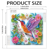 Hummingbird Special Shape Diamond Art Kits for Beginners,5D Small Diamond Painting Kits for Adults DIY Flowers Diamonds Dots Painting with Crystals Rhinestones Gem Art and Crafts 11.8 X 11.8inch Paintcolor
