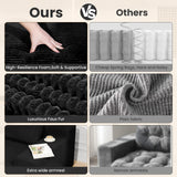 LEVELEVE 106" Cloud Sectional Couch with Deep Seat，Modern Modular Sofa with L-Shape Chaise，No Assembly Required, Upholstered Couches for Living Room Bedroom(Black,Right Facing Chaise) LEVELEVE