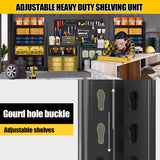 SFTORMAS 72" H Garage Shelving with Wheels Heavy Duty Storage Shelves Adjustable 5 Tier Metal Shelves for Garage Warehouse Basement Industrial Utility Racks,Black,72" HX35 WX15.75 D SFTORMAS