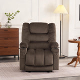 MCombo Large Power Recliner Chair with Heat and Vibration, USB Ports, Cup Holders, Electric Reclining for Living Room PR670 (Dark Brown Large 25.5" Seat Width) MCombo