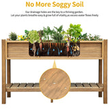 DWVO 48x18x30in Raised Garden Bed, Poly Wood Planter Box Stand,Weather Resistant Planter Box with Legs & Storage Shelf, Elevated Garden Bed for Backyard, Patio, Balcony,Brown DWVO