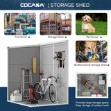 CDCASA 5x4 FT Resin Storage Shed, Waterproof Sheds & Outdoor Storage with Floor & Window & Lockable Door, Tool Shed for Garden, Patio, Backyard, Light Grey CDCASA