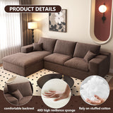 107'' L-Shaped Modern Modular Sectional Cloud Couch, 4-Seat Chenille Deep-Seat Sofa with Pillow for Living Room, Bedroom, Apartment, Camel YUODL
