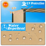 18' x 8.2' Universal Replacement Canopy Top Cover for Pergola Structure (Beige) Strong Camel