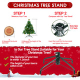 JSungo Folding Christmas Tree Stand, 16.3inch Replacement Christmas Tree Base for 4-6 Feet Artificial Tree, Metal Xmas Tree Holder Fits 0.5 - 1.37 Inch Tree Pole, DarkGreen JSungo