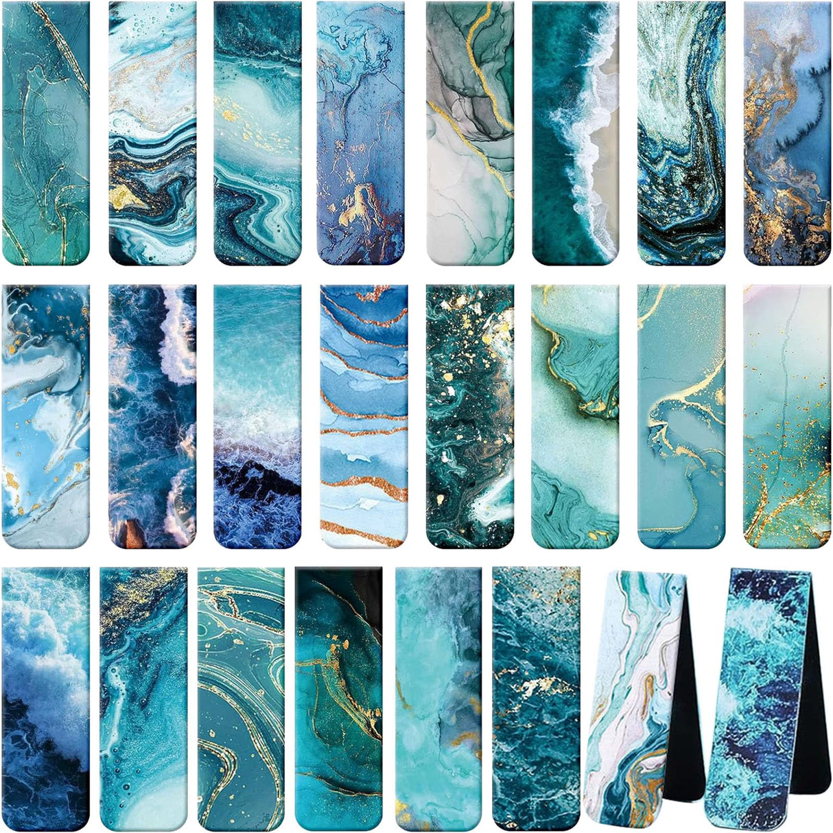 Zonon 24 Pcs Ocean Magnetic Bookmarks Clips Magnetic Page Markers Magnetic Page Clip Funny Bookmark Gifts for Students Teachers Reading Lover Women, Men Zonon