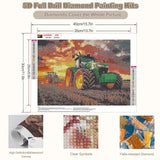 CEOVR Farm Diamond Art Kits for Adults, Tractor Diamond Painting Dots 5D Full Drill DIY Gem Art, Adult Crafts Kits Wall Decor for Home Office 12x16in CEOVR