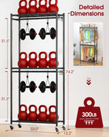 Sakugi Heavy-Duty Clothes Rack - 33.0" x 12.2" x 74.2" Clothing Rack with Shelves & Wheels, Multi-Functional Wardrobe Closet with Hooks, Sturdy Metal Garment Rack for Bedroom, Laundry, Balcony (Black) Sakugi