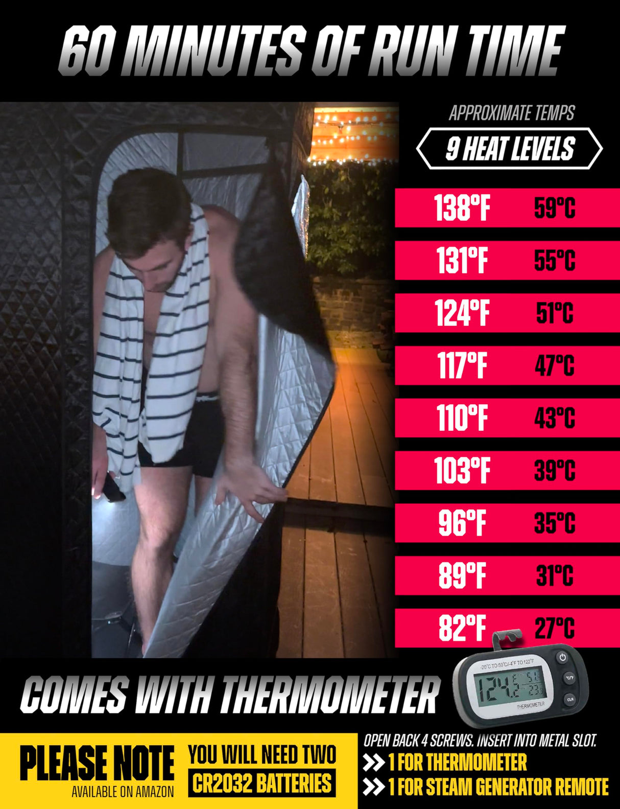 TUNDRA HUT XL Portable Home Sauna for Wellness & Relaxation | Steam-Heated Hexagon Model | 60-Min Rapid Steam Room Generator, Floor Mat, Towel, Chair & More | 2-Min Setup | USA Athlete Founded (THSX1) TUNDRA TRIBE