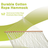 Lazy Daze Hammocks 12FT Double Rope Hammocks, 2 Person Hand Woven Cotton Hammock with Spreader Bar for Outdoor, Indoor, Patio, Poolside, FIT 13-15 Foot Stand, Max 450 Lbs, Natural, 141 x 57 inches Lazy Daze Hammocks