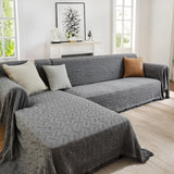 HOMERILLA Sectional Couch Covers 2 Pieces L Shaped Sofa Cover for Sectional Couch L Shape Washable Blanket Furniture Protector for Pets Dogs (Dark Grey, X-Large) HOMERILLA
