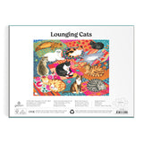 Galison Lounging Cats – 1000 Piece Jigsaw Puzzle Featuring Beautiful Artwork of A Variety of Feline Friends Lounging On Colorful Quilts Galison