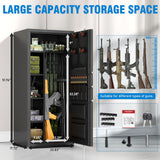 15-20 Gun Safe, Large Fingerprint Gun Safe for Rifles and Pistols, Unassembled Rifle Safe with Adjustable Shelf & Gun Rack, Gun Safe for Home and Shotgun, Gun Cabinet with Mute Function & Dual Alarm Riflevault