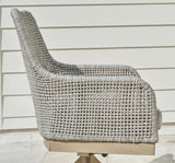 Signature Design by Ashley Seton Creek Cottage Weather Resistant Outdoor Swivel Dining Chair with Cushion, Set of 2, Light Brown & Light Gray Signature Design by Ashley