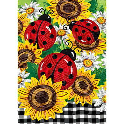 SENQAO Sunflower Diamond Art Kits for Adults Beginner Ladybug 5D DIY Diamond Art Craft Paint with Full Round Drill Embroidery Pictures Arts Paint by Number Kits for Home Wall Decor 11.8x15.7in